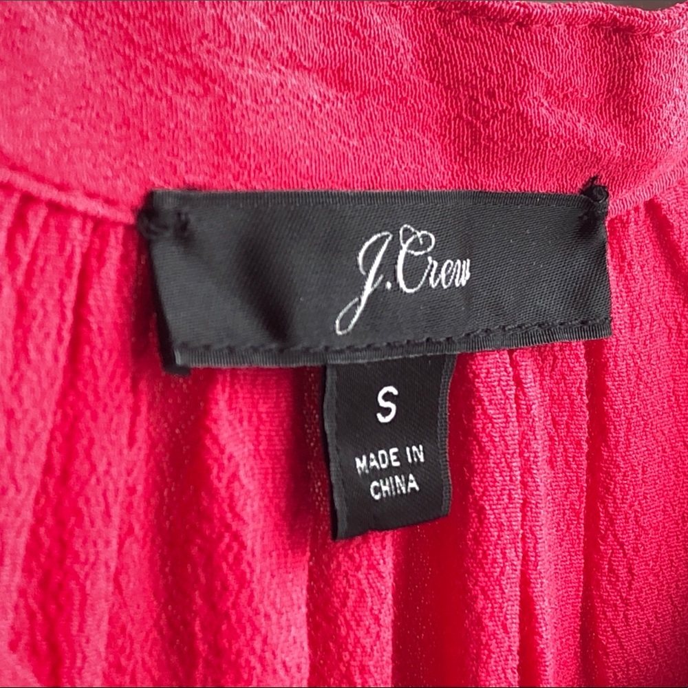 JCrew drapey popover shirt in bright rose - Picture 3 of 5